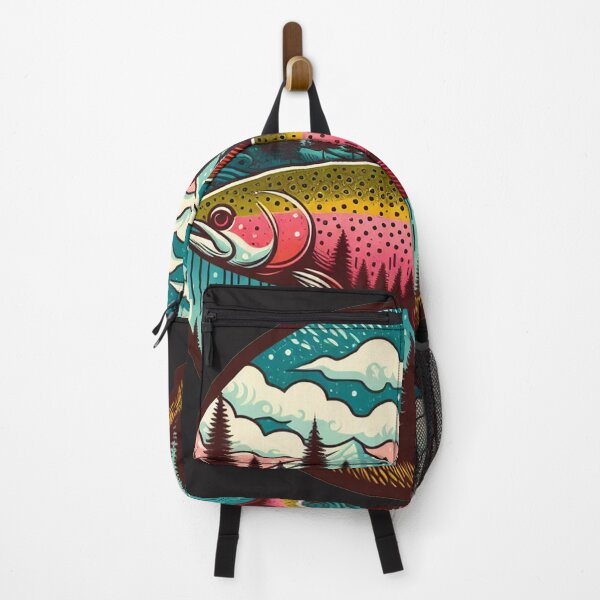 Item preview, Rainbow Trout Nature Trees Mountains designed and sold by unionpride.
