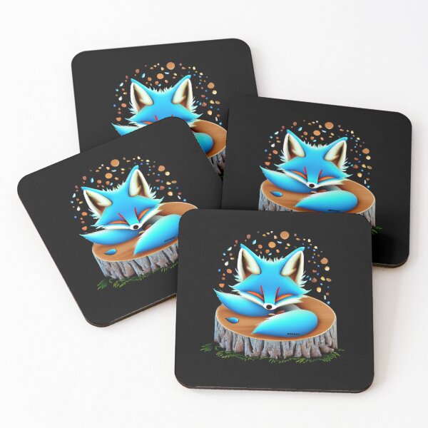 Item preview, Surreal Blue Fox Sleeping on Tree Stump by dePace' designed and sold by mrpropcake.