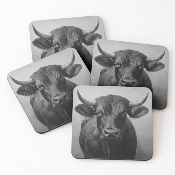 Item preview, Black Cow Front View BW designed and sold by Elisabeth Lucas.