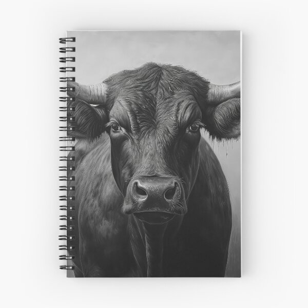 Item preview, Black Cow Front View BW designed and sold by Elisabeth Lucas.
