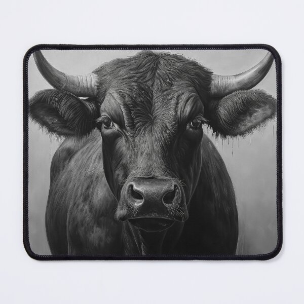 Item preview, Black Cow Front View BW designed and sold by Elisabeth Lucas.