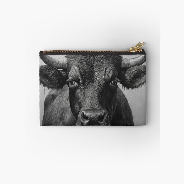 Item preview, Black Cow Front View BW designed and sold by Elisabeth Lucas.