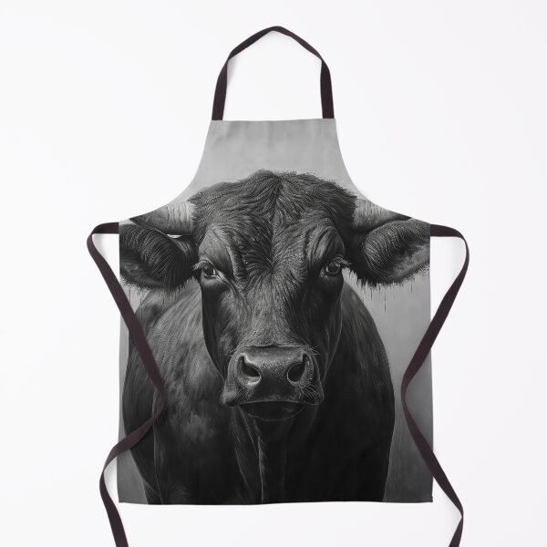 Item preview, Black Cow Front View BW designed and sold by Elisabeth Lucas.