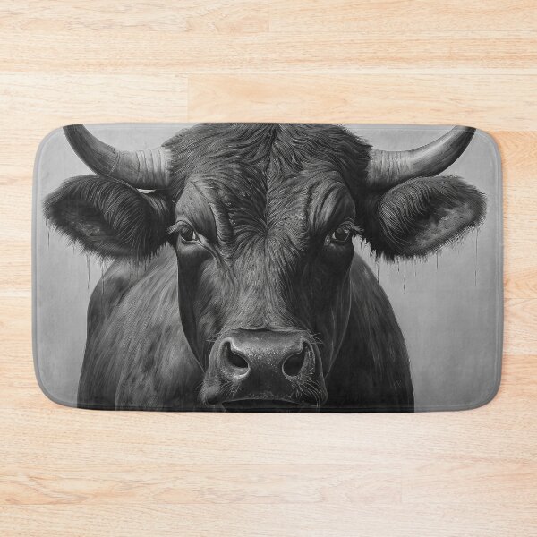 Item preview, Black Cow Front View BW designed and sold by Elisabeth Lucas.
