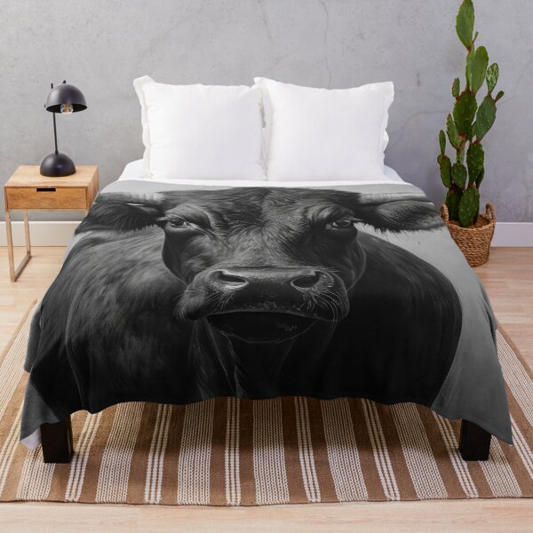 Item preview, Black Cow Front View BW designed and sold by Elisabeth Lucas.