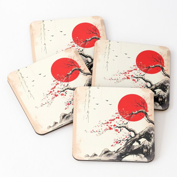 Item preview, Japandi Art Sunset Serenity in Ink designed and sold by TriarArt.
