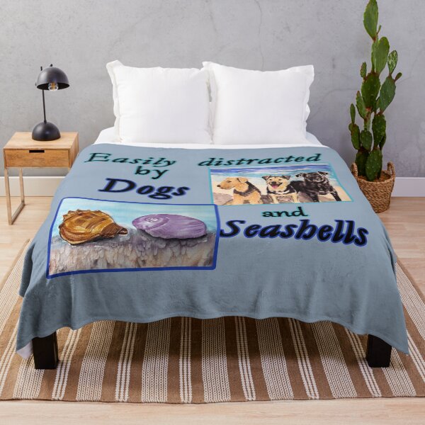 Item preview, Tres perritos felices y conchas marinas, acuarela. designed and sold by LiliyaHarpe.