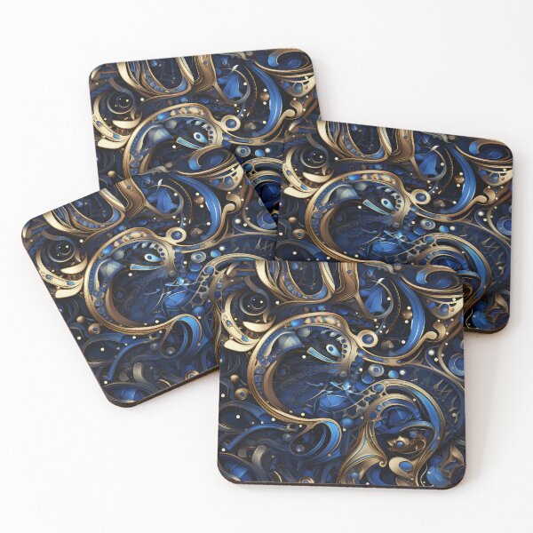 Item preview, Baroque Surrealism: Ethereal Luminous Labyrinth in Cobalt Hues designed and sold by polonuim210.