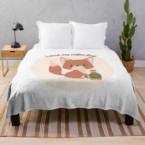 Item preview, I Need My Coffee First Fox designed and sold by brookelovesyou.