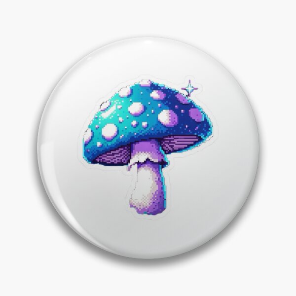 Item preview, Pixel art of a blue magical mushroom designed and sold by dalessio.