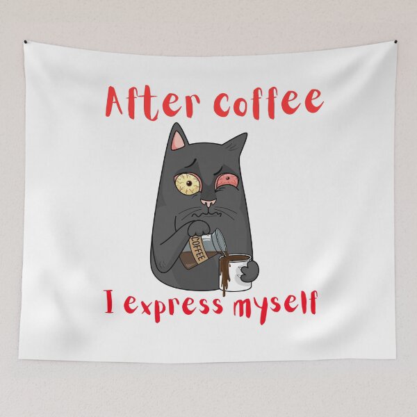 Item preview, Funny cat drinking coffee designed and sold by amaria56.