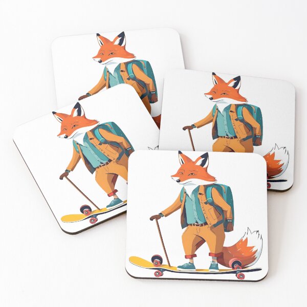 Item preview, Mr Fox on a Skateboard designed and sold by mshoafcreates.