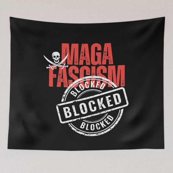 Item preview, MAGA Fascism Blocked Vote Democratic Political Design designed and sold by EarthArtDesigns.