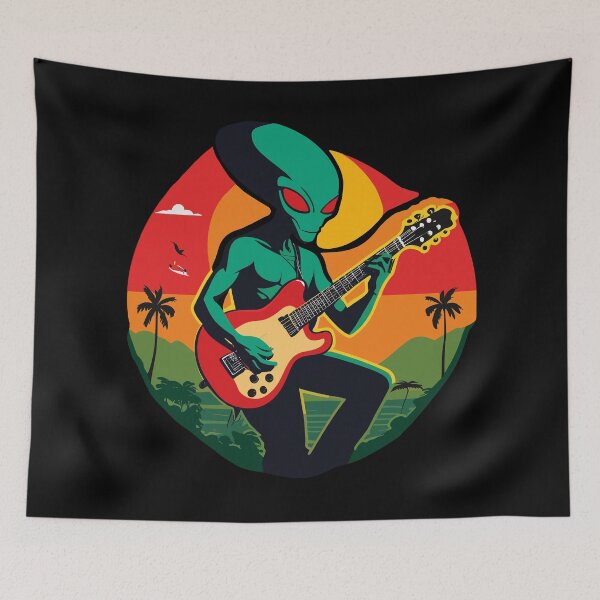 Item preview, Extraterrestrial Jam Session designed and sold by reggaeartgifts.