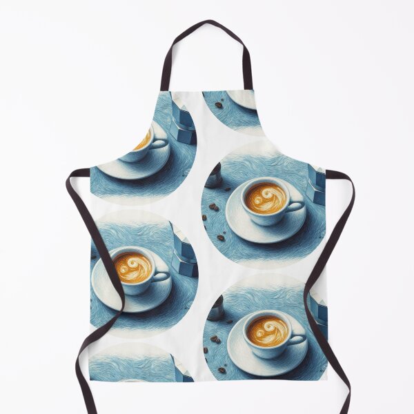 Item preview, Latte Art in a White Cafe Coffee Mug - Coffee Cup Painted in Vincent Van Gogh Style  designed and sold by Star-Fragment.