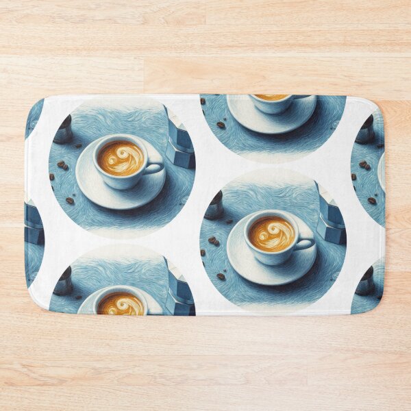 Item preview, Latte Art in a White Cafe Coffee Mug - Coffee Cup Painted in Vincent Van Gogh Style  designed and sold by Star-Fragment.