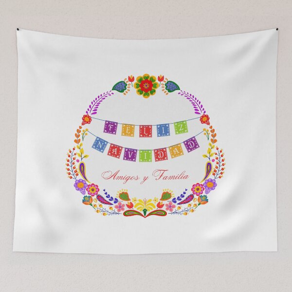 Item preview, Feliz Navidad  Amigos y Familia -  Christmas Colorful Flowers Mexico designed and sold by RoseGenuine.