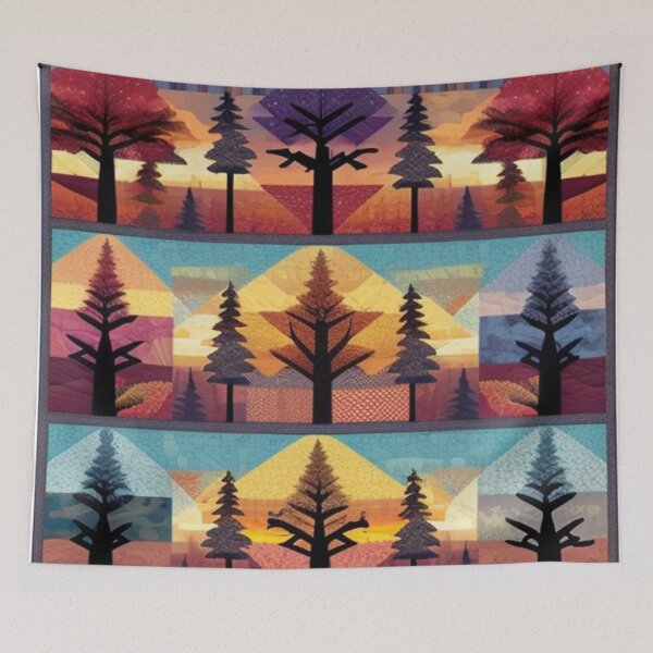 Item preview, Autumn trees Patchwork  designed and sold by Roxburylane.