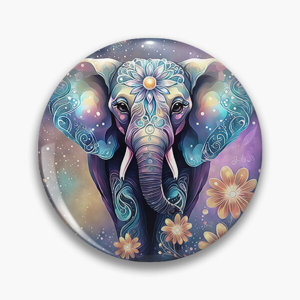 Item preview, Fantasy, Watercolor, Elephant With Flowers and Butterflies designed and sold by BirdsnStuff.