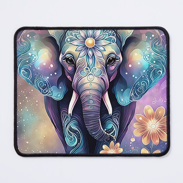 Item preview, Fantasy, Watercolor, Elephant With Flowers and Butterflies designed and sold by BirdsnStuff.