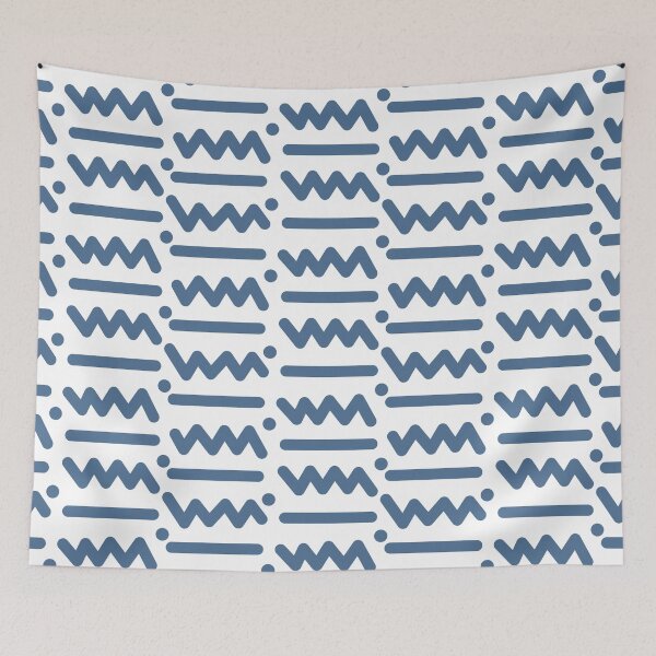 Item preview, 80s Zigzag Wallpaper - Blue designed and sold by TimeLady's Closet.