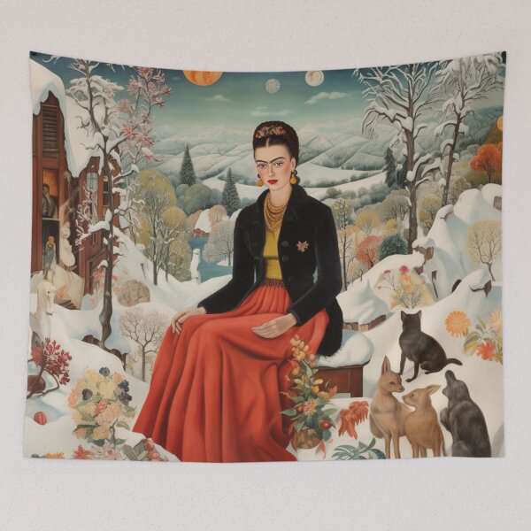 Item preview, Frida Kahlo Inspired Winter Painting designed and sold by AgathaZolastore.