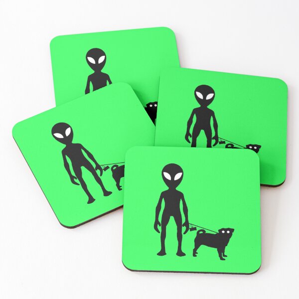 Item preview, Pugs believe - Green alien walking A Pug - Pug mom - pug eyes alien eyes - Pug gift - pugs! designed and sold by smooshfaceutd.