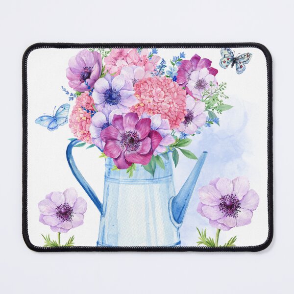 Item preview, Flower Wall Art, Blue Purple Watercolor Flowers Anemones Spring, Flowery Design designed and sold by Featheryy.