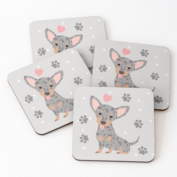 Item preview, Gray Tan Chiweenie Dachshund Chihuahua Mix Upright Ears designed and sold by Lulupainting.