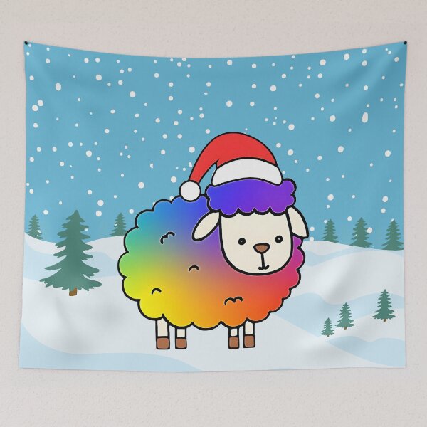 Item preview, Colorful sheep on Christmas Day designed and sold by Kadechutinan.