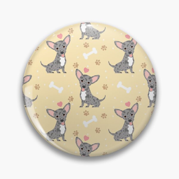 Item preview, Gray White Chiweenie Dachshund Chihuahua Mix Upright Ears designed and sold by Lulupainting.