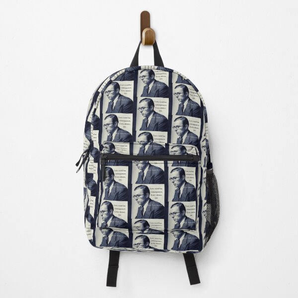 Item preview, Sartre portrait and quote: Every word has consequences. Every silence, too. designed and sold by artbleed.