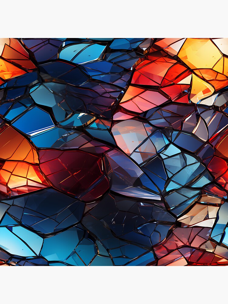 Prismatic Twilight: Shattered Glass Mosaic Pop Art Extravaganza