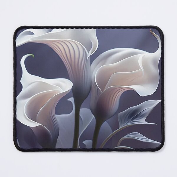 Item preview, Spectral Elegance: Translucent Calla Lilies in Ghostly Whites and Lavender designed and sold by PaintbrushPlace.