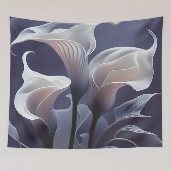 Item preview, Spectral Elegance: Translucent Calla Lilies in Ghostly Whites and Lavender designed and sold by PaintbrushPlace.