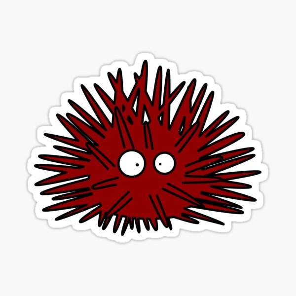 Sea Urchin Uni Spiny Red Hedgehog Ocean Sticker