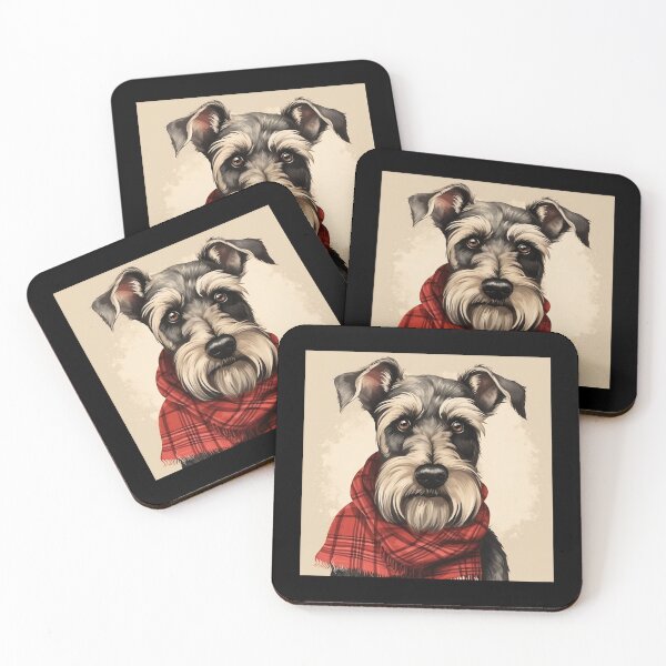 Item preview, Standard Schnauzer Christmas Plaid Watercolor designed and sold by rafaeltto.