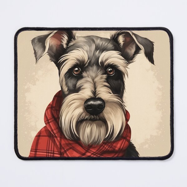 Item preview, Standard Schnauzer Christmas Plaid Watercolor designed and sold by rafaeltto.