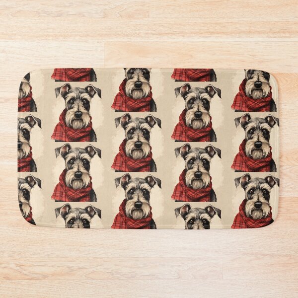Item preview, Standard Schnauzer Christmas Plaid Watercolor designed and sold by rafaeltto.