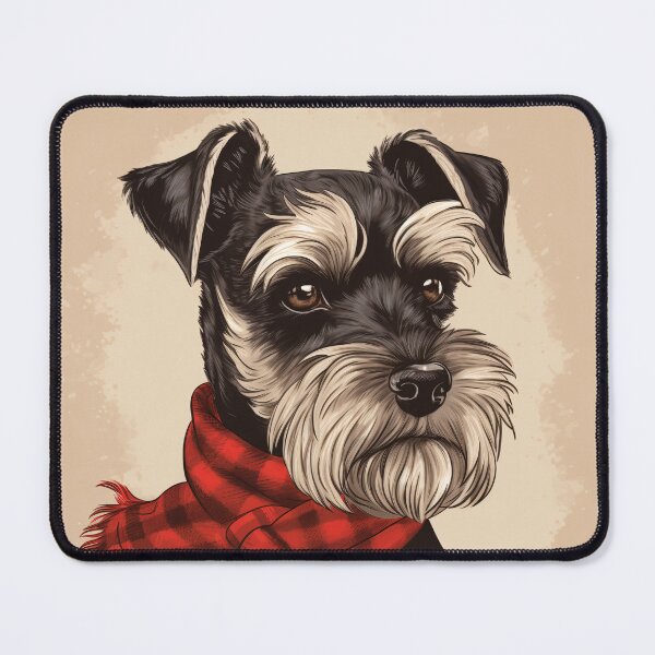 Item preview, Standard Schnauzer Christmas Plaid Watercolor designed and sold by rafaeltto.