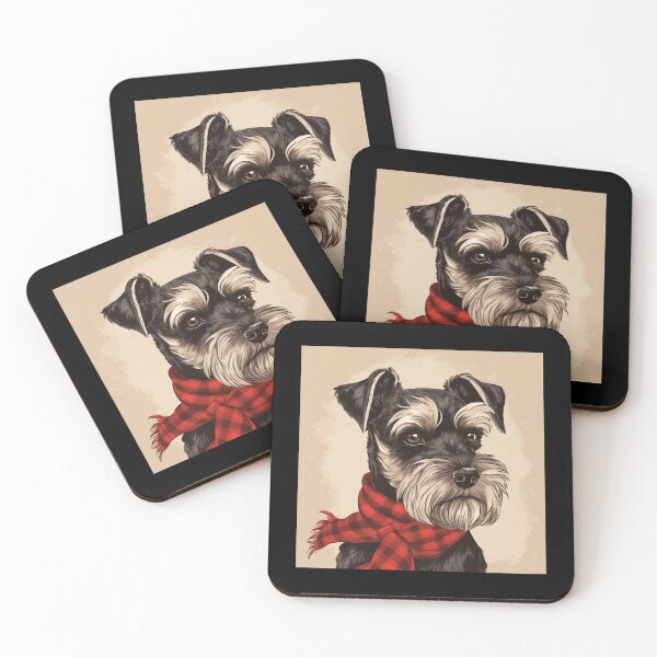 Item preview, Standard Schnauzer Christmas Plaid Watercolor designed and sold by rafaeltto.
