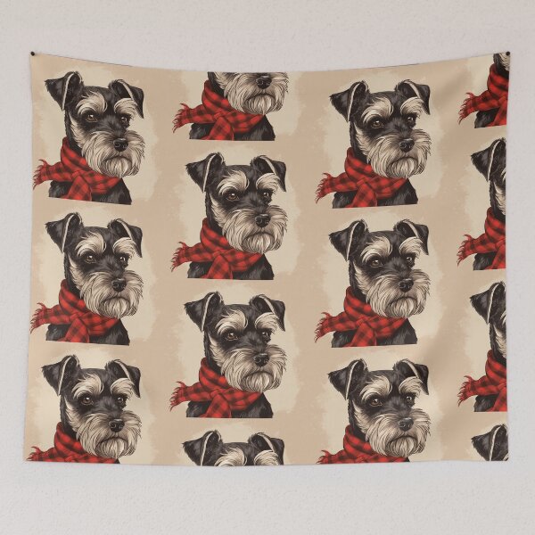 Item preview, Standard Schnauzer Christmas Plaid Watercolor designed and sold by rafaeltto.