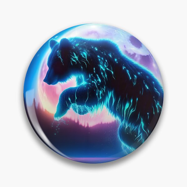 Item preview, Neon Moonlit Bear: A Luminous Backlit Digital Fantasy designed and sold by Matt's Artificial Nature.