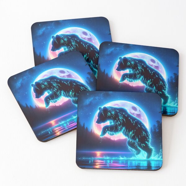 Item preview, Neon Moonlit Bear: A Luminous Backlit Digital Fantasy designed and sold by Matt's Artificial Nature.