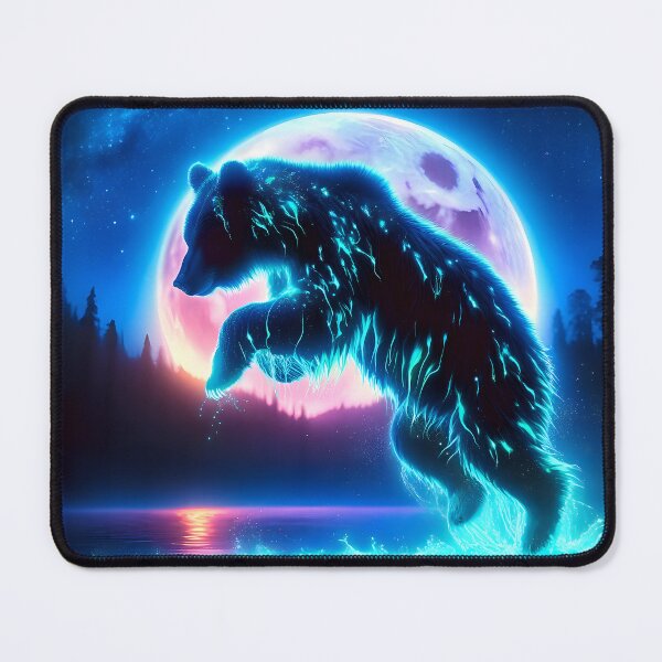 Item preview, Neon Moonlit Bear: A Luminous Backlit Digital Fantasy designed and sold by Matt's Artificial Nature.