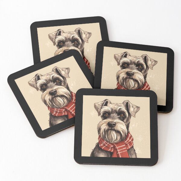 Item preview, Standard Schnauzer Christmas Plaid Watercolor designed and sold by rafaeltto.