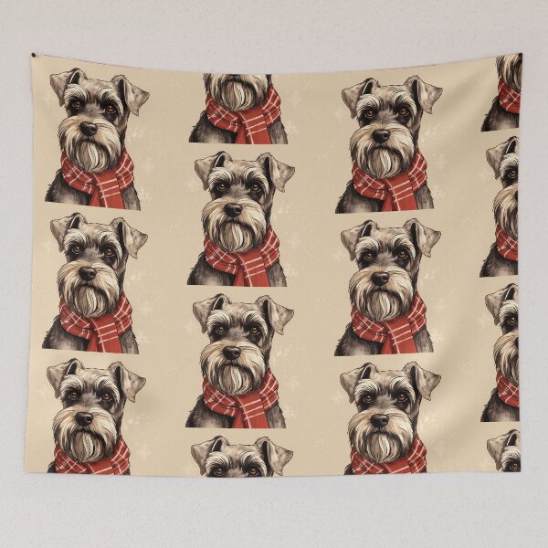 Item preview, Standard Schnauzer Christmas Plaid Watercolor designed and sold by rafaeltto.