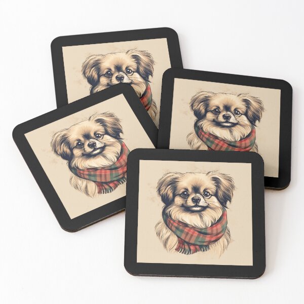 Item preview, Tibetan Spaniel Christmas Plaid Watercolor designed and sold by rafaeltto.