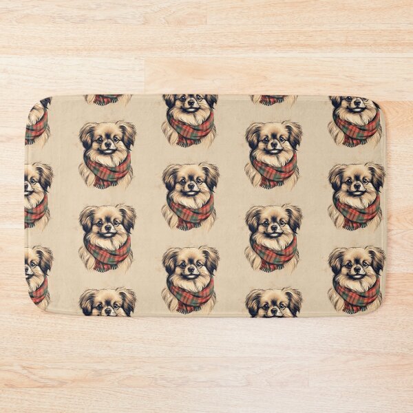 Item preview, Tibetan Spaniel Christmas Plaid Watercolor designed and sold by rafaeltto.