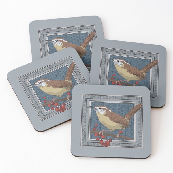 Item preview, Wren with red berries designed and sold by Amy--Katie.